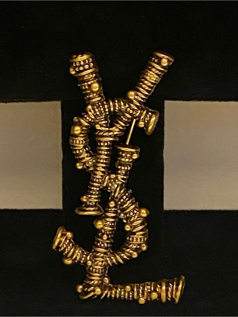 Yves Saint Laurent Opyum Brooch Pin Age Gold Unisex